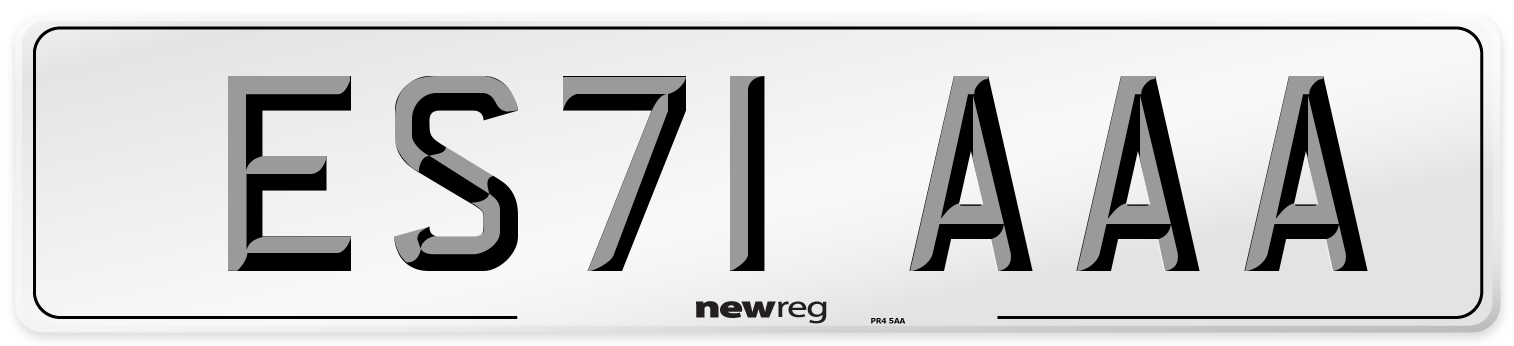 ES71 AAA Number Plate from New Reg
